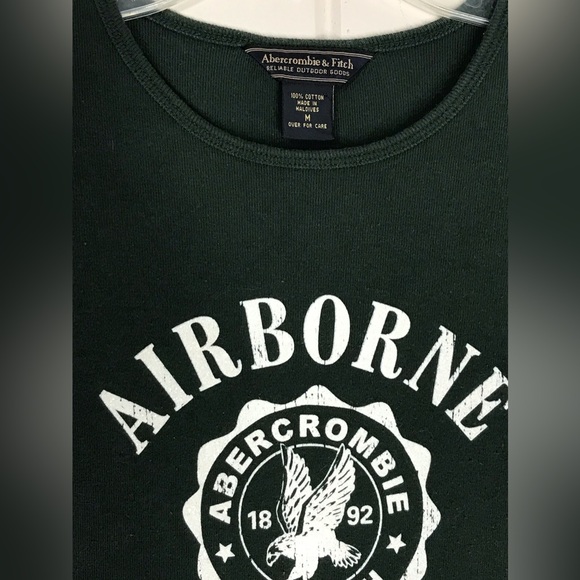 Abercrombie & Fitch Green Airborne 92nd Division Graphic Blouse 
Medium 8 - 10 - Picture 12 of 14